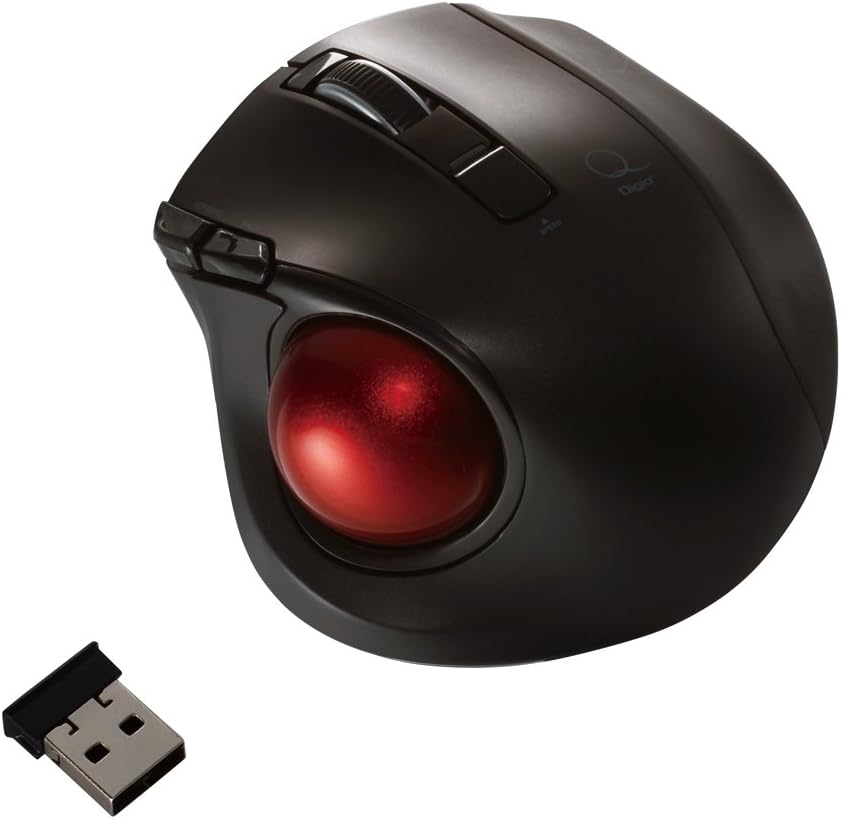 Nakabayashi Co,Ltd. Small Mouse 2.4GHz Wireless Trackball 5 buttons (Black)