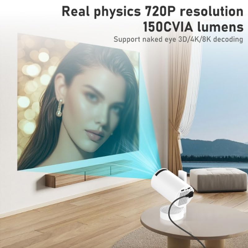 YMGSCC Portable DLP Projector 720P HD Home Cinema Wall Mount Desktop
