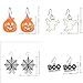 Zhenhui Halloween Theme 5 Pairs Drop Earrings Spider Web Pumpkin Skeleton Skull Boo Dangle Earring Set