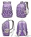 BLUEFAIRY Kids Backpacks for Girls Elementary Primary Middle School Bookbag 17 Inch for Girls Backpacks Ages 6-8 School Bag Mochilas Escolares Para Niñas Heart Print Purple