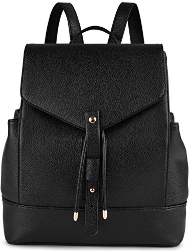 Coofit black pu leather backpack laptop backpack school…