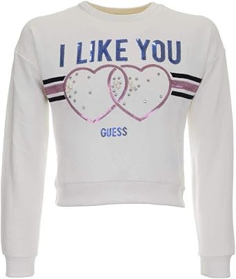 GUESS? Sudadera de algodón. Bianco 160 cm/14 años: Amazon.es: Ropa y accesorios