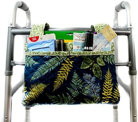 Walker Bag Quilted 3-Pocket Storage Accessory Pouch (Navy Blue, Green)