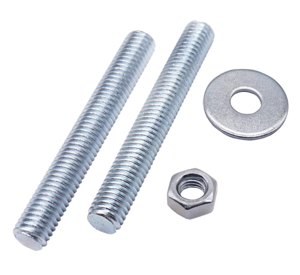 (Pack of 30 pcs) Fully Threaded M8 x 60 mm Screw Rods With Hex Nuts and Washers, Studding Rod Bar, Stud DIN 796-1 (30, M8 x 60 mm)