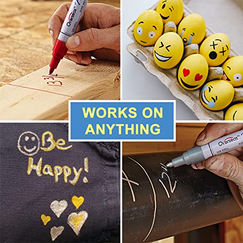 Paint Marker Pens 8 Colors Oil Based Paint Markers, Permanent