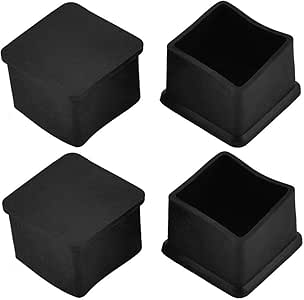 Patas cuadradas de goma para muebles de mesa, 35 mm x 35 mm, 4 unidades