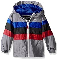 London Fog Little Boys' Toddler Chest Stripe Poly Lined Jacket, Grey, 3T