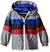 London Fog Little Boys Chest Stripe Poly Lined Jacket, Grey, 5/6