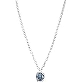 Uno de 50 CHARISMA Blue Faceted Crystal Pendant Necklace, Sterling Silver-Plated, 35" Extends to 37"