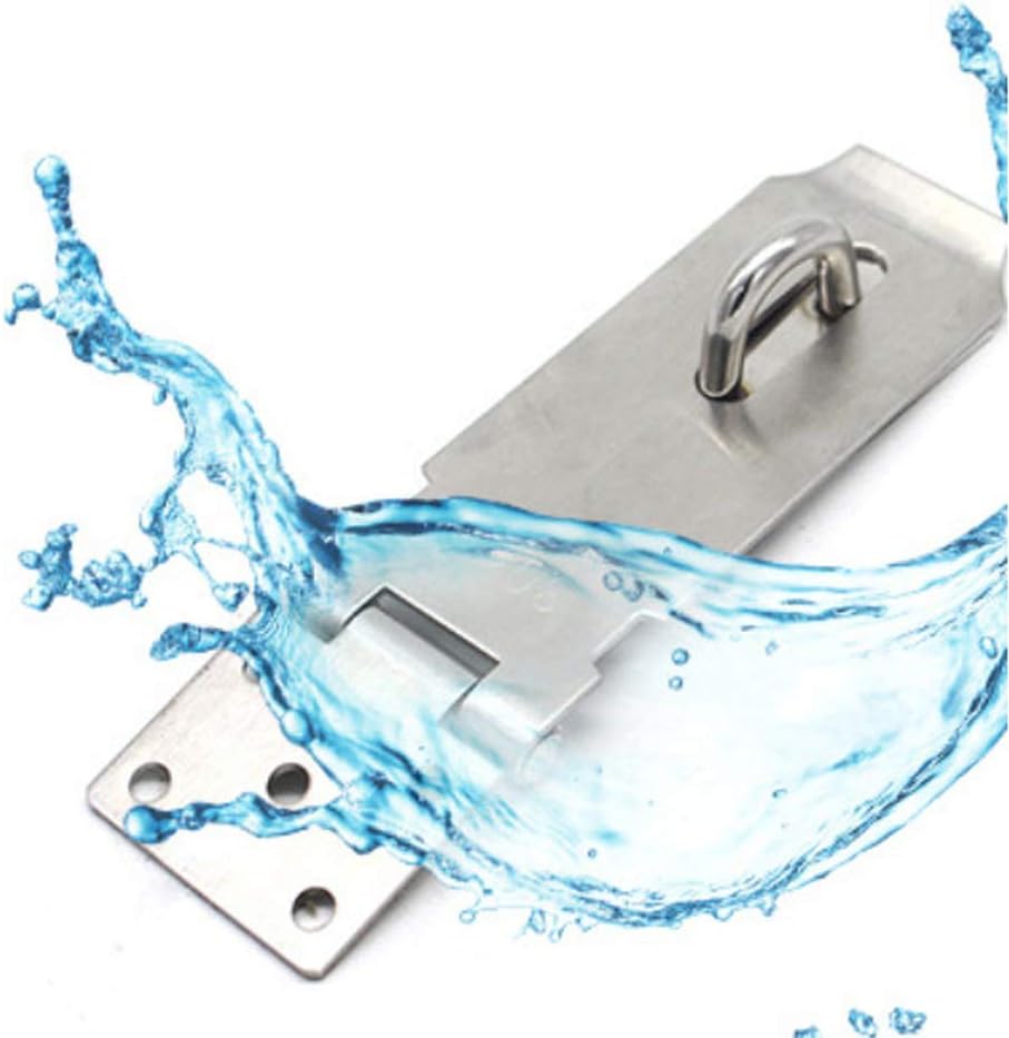 5 Inch Door Hasp Latch Lock, 304 Stainless Steel Padlock Hasp Clasp, Solid and Durable Safety Door/Cabinet Holder, Thickness 2mm, Brushed Finish - - 