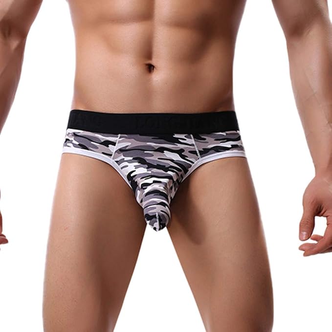 Herren Tarnung Tanga Elefant Reizvolles Thong Beutel T Dessous Erotik Slips Unterhosen mit Rüssel, LEEDY Unterwäsche Stringta