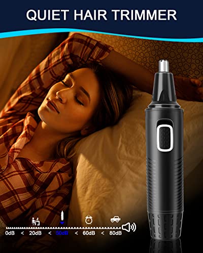 Nose Hair Trimmer, USB Rechargeable Nose Hair Trimmer, 3-in-1 Set, Ear Hair Trimmer with Double Cutting Blades, Professional Painless Eyebrows and Face Hair Trimmer for Men and Women