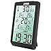 Brifit Digital Hygrometer, Indoor Thermometer with High Accuracy, Black, LED Display, Battery Powered, Modern Rectangular Design, Ideal for Home, Office, or Baby Room