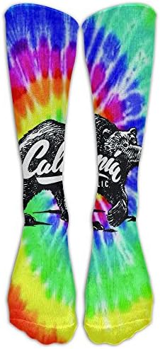 California Republic Grizzly Rainbow Tie Dye Mens Socks Womens Socks 40cm