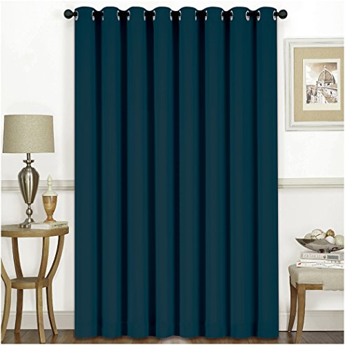 Mellanni Thermal Insulated Blackout Curtains - 1 Panel - Window Treatments / Drapes for Bedroom, Living Room with Silver Grommet and 1 Tieback (1 Panel, 84
