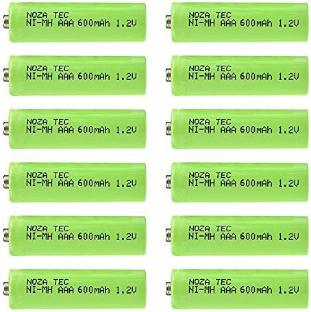Noza Tec AAA Pre-Charged Rechargeable Batteries NI-MH 1.2V 600mAh For Outdoor Garden Lights (12-Pack)