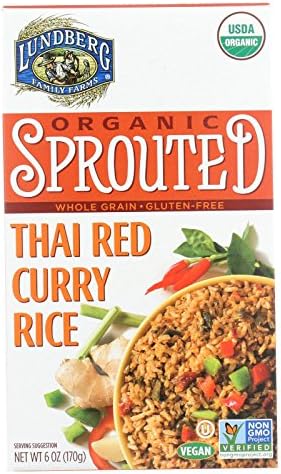 Organic Sprouted Rice; Thai Red Curry , Pack of 6