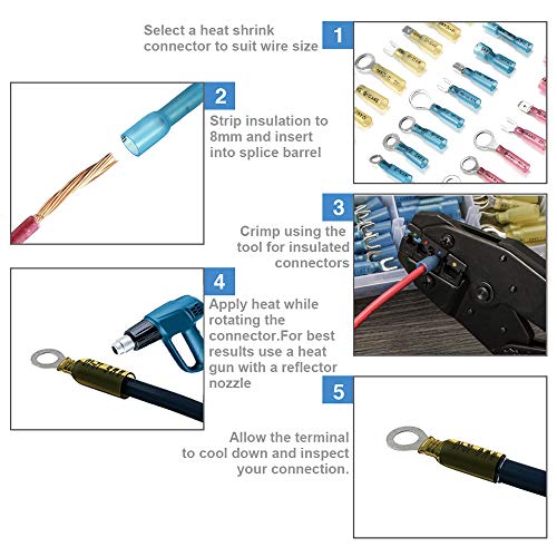 image for 650 PCS Heat Shrink Connectors, Plustool Electrical Wire Terminals Kit