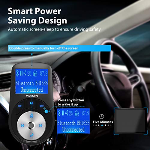 VicTsing Bluetooth FM Transmitter Hands-Free Calling Car Kit 163