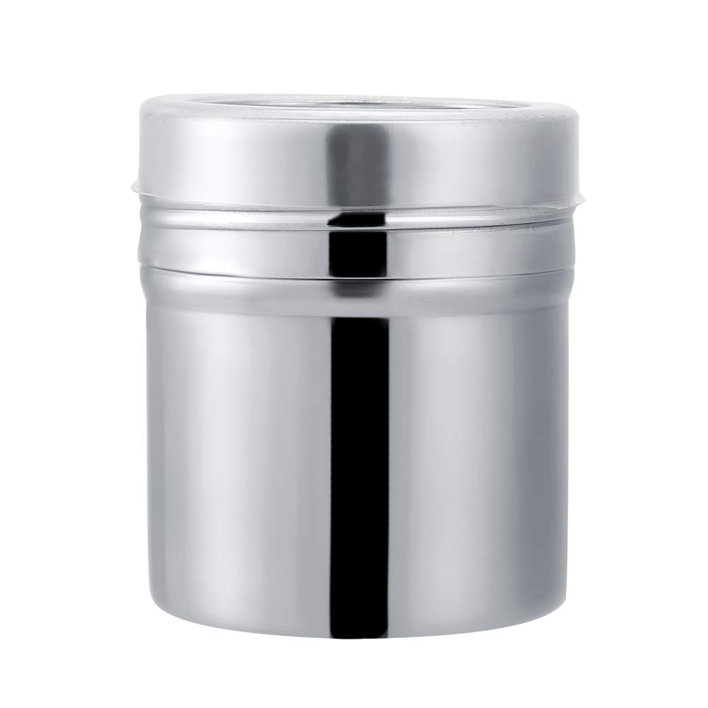 Salt Shaker, Stainless Steel Spice Jar Condiments Bottle with Lid for Kitchen Spice Coffee Tool(M)