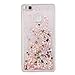 Huawei P9 Lite Case, Firefish Glitter Liquid Cover Slim Soft TPU Rubber Silicone Case Impact Resistant Durable Protective Case for Huawei P9 lite -Pink