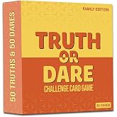 Superious Truth or Dare Challenge Card Family Game &ndash; Super Fun Party Card Games for Party Night, Travel Games, Playing Cards for Kids Games - Trivia Games for Kids and Adults - 50 Card
