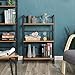 VASAGLE Vintage Bookcase, 3-Tier Folding Ladder Shelf, Portable Storage Rack Shelf, Easy Assembly Wood Look Accent Furniture with Metal Frame for Home Office, Vintage ULLS66X