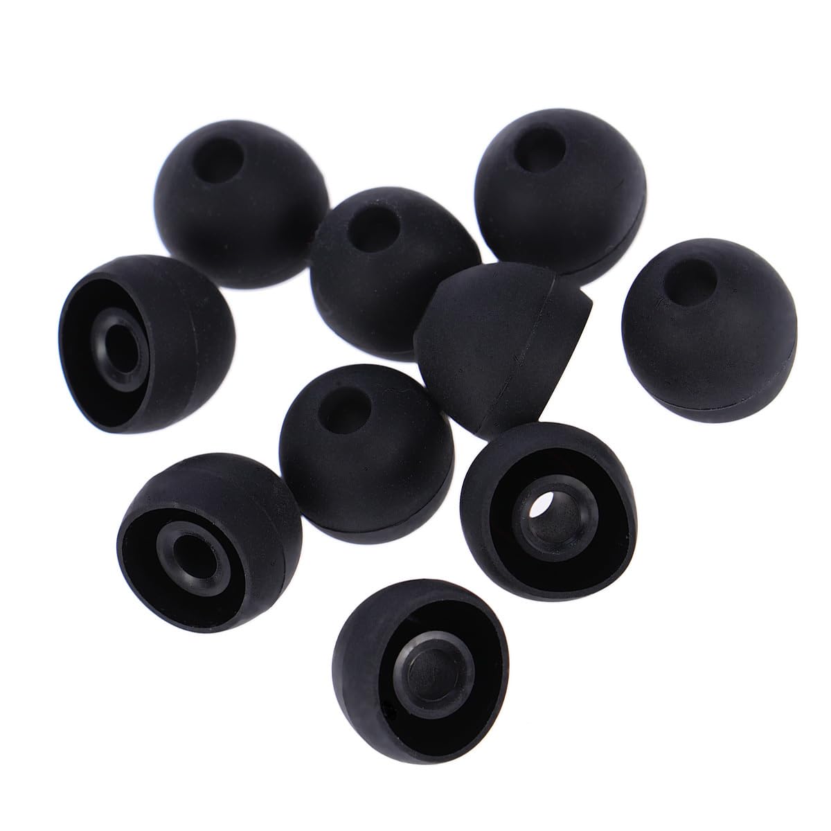 UKCOCO Replacement Ear Tips: 10Pcs Silicone EarBuds Ear Tips with Noise Reduction Hole - 13MM Universal Earbud Tips for Earphones () Black