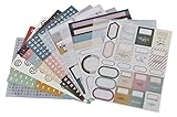 SiCoHome Scrapbooking Stickers Tags Decorative Scrapbook Sticker,8 sheets 6.6x4.5inch scrapbooking supplies Sticker Adhesive