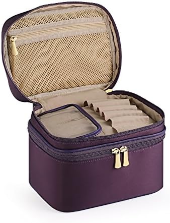 CHICECO Travel Makeup Train Case Toiletry Bag Cosmetic Bag - Double Layer