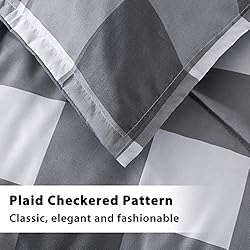Andency Queen Comforter Set Grey Plaid