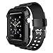 Simpeak Rugged Protective Case with Strap Bands for Apple Watch 42mm Series 1 Series 2,Sport, Edition, Black