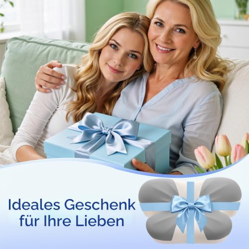 Duale Höhe Seitenschläferkissen zur Schmerzlinderung (Grau mit weißen)