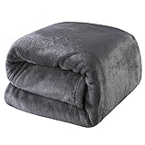 Fleece Blanket King Size Super Soft Warm Fuzzy Lightweight Bed Couch Blanket by Balichun - Dark Gray