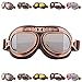 Peicees Vintage Helmet Goggles Motrocycle Scooter Cycle Mountain Bike Motorcross Cycling Goggles Retro Aviator Pilot Goggles Off-Road Glasses Eyewear