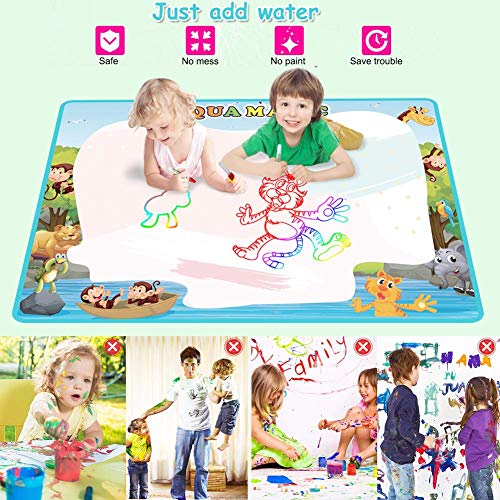 control future Aqua Magic Mat - Large Size Water Drawing Mats Kids Toys Painting Writing Magic Board, Aquadoodle Color Pad with Magic Pen for 3 4 5 6 7 8 Years Old Boy Girl Educational Toys Gift