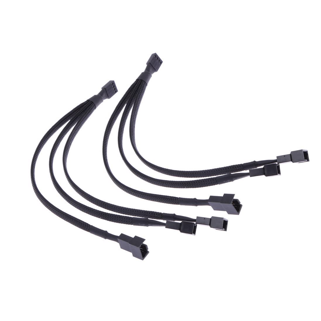 VOANZO 2PCS PC Fan Splitter Pwm Fan Splitter 1 to 3 4 pin Fan Extension Cable for Computer ATX Case Cooling Fan