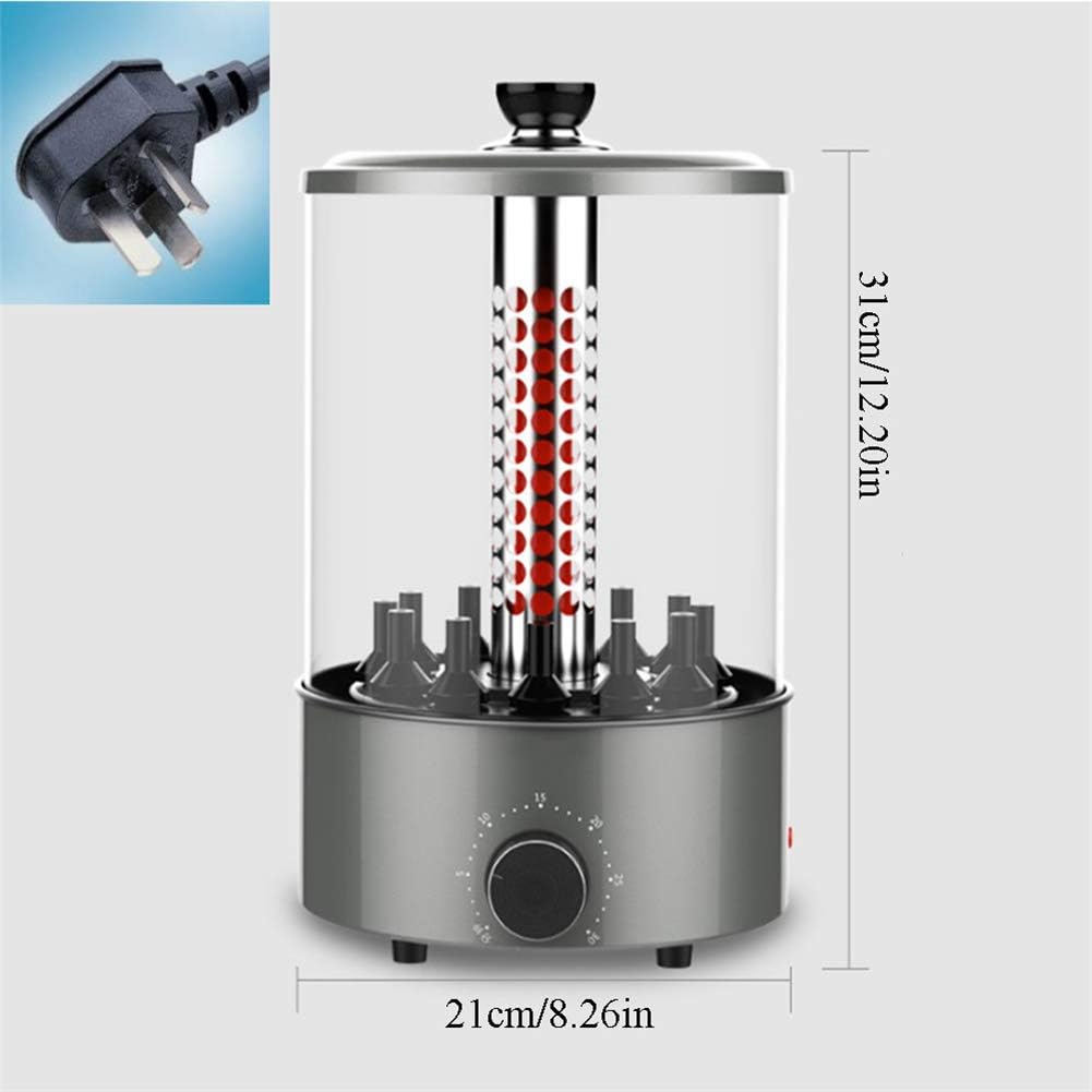 review ShiLei 12-String Electric Grill with Fixed Vertical Grill, 360 ° Automatic Rotation, Large Capacity, Fast Grilling Speed, no Smoke, Easy to Clean