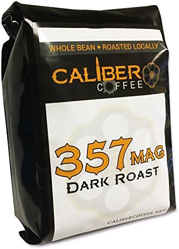357 Mag Smooth Roasted Coffee Beans Strong on Flavor High in Caliber Caffeine Rich 4oz Sampler Bag