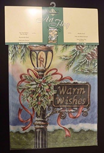 Warm Wishes ~ Candle Lamp Post Garden Flag Christmas Winter Seasonal Yard Banner