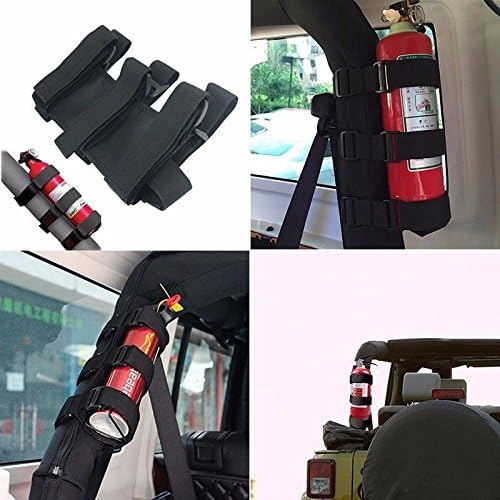 Roll Bar Fire Extinguisher Holder Safety Adjustable Accessory Kit Set For Jeep Wrangler TJ YJ JK CJ