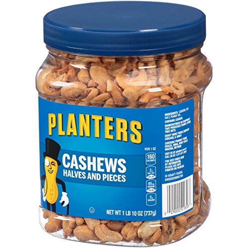 2 Planters+Cashew+Halves+Pieces+Salted