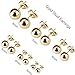 Gold Stud Earrings,316L Stainless Steel Round Ball Earrings Set for Sensitive Ears, Hypoallergenic Earrings for Women Mens (Gold, 3~8mm, Pack of 6)