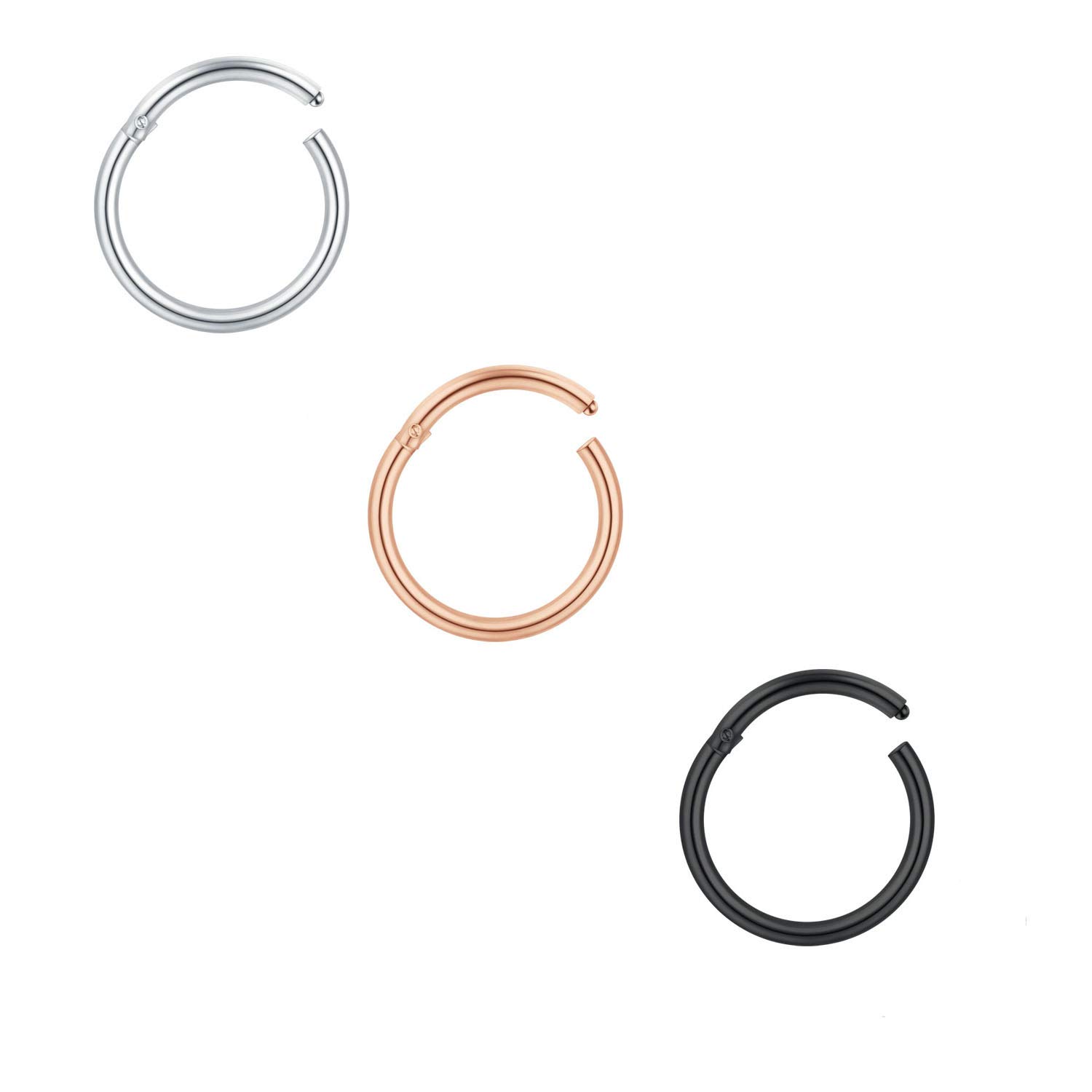 Mayhoop 16G 14mm Clicker Rings Septum Rings Lip Ring Stainless Steel Helix Cartilage Tragus Earrings Hoop Body Piercing Jewelry