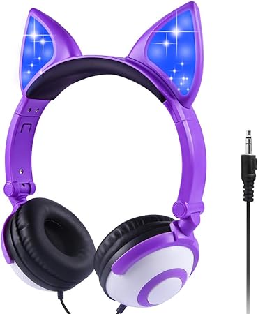 Faltbare Kinder Kopfhorer Katzenohr Headset Mit Amazon De Elektronik