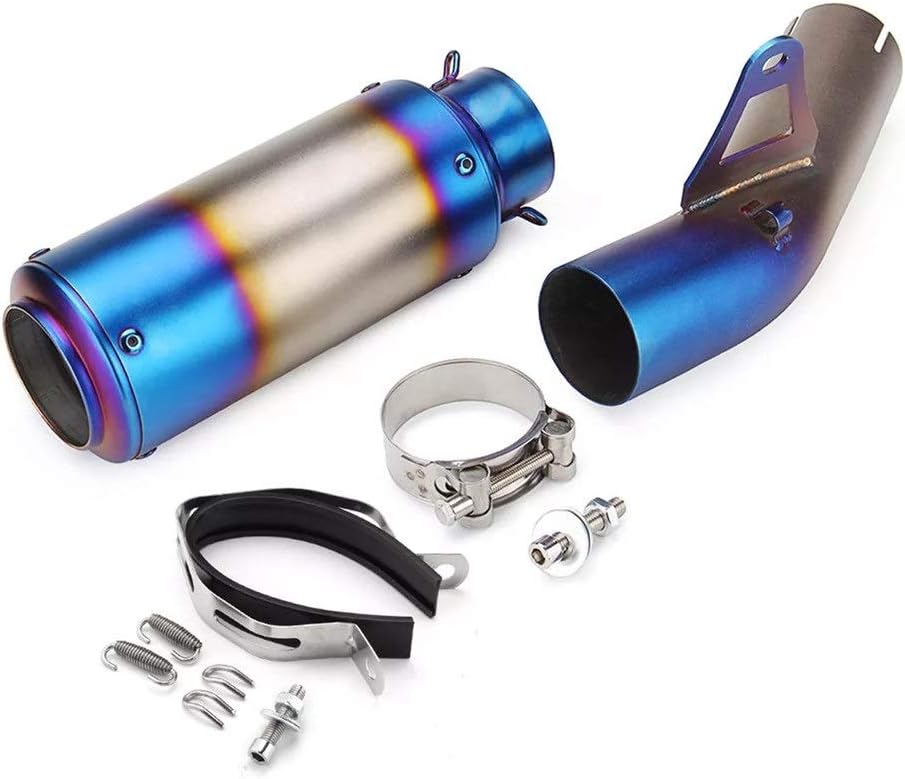 YBWEN Exhaust Muffler Slip On Full Exhaust Muffler System Pipe Middle Tube Tail Pipe For BMW S1000RR 2010-2014 With Accessories End Silencer (Color : Picture color, Size : 245mm)