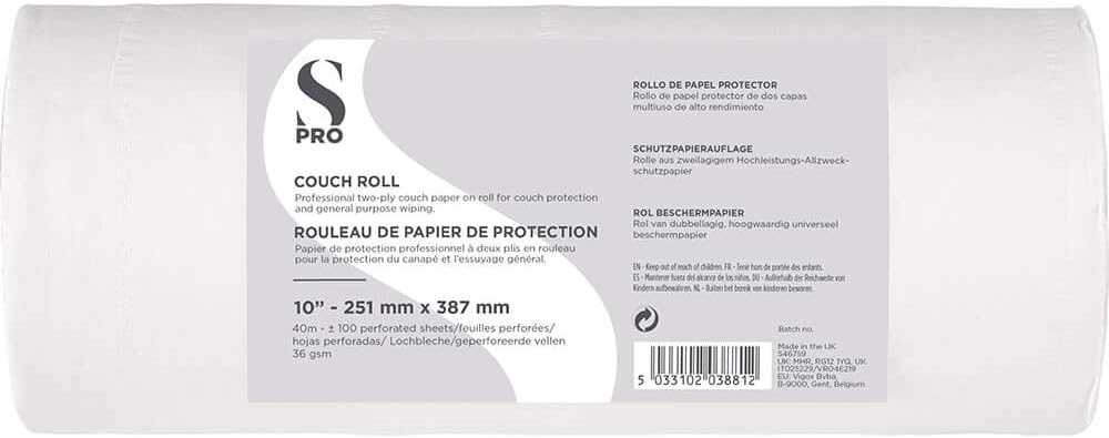 S-PRO White Couch Roll 10 Inch - Multi-Purpose Two-Layer Roll