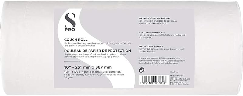 S-PRO White Couch Roll 10 Inch - Multi-Purpose Two-Layer Roll