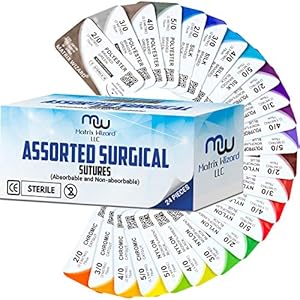 Mixed Sutures Thread with Needle (Absorbable: Chromic Catgut; Non-Absorbable: Nylon, Silk, Polyester, Polypropylene…