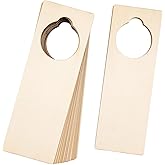 16 Pieces Wooden Door Hangers Unfinished Knob Hanger Blanks Tags Sign Wood Hanging Decor for Home Hotel Office Decoration, 9.5 x 3.2 Inch